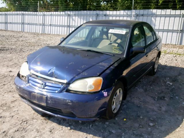 2HGES16412H952151 - 2002 HONDA CIVIC DX BLUE photo 2