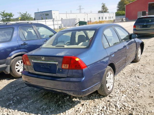 2HGES16412H952151 - 2002 HONDA CIVIC DX BLUE photo 4