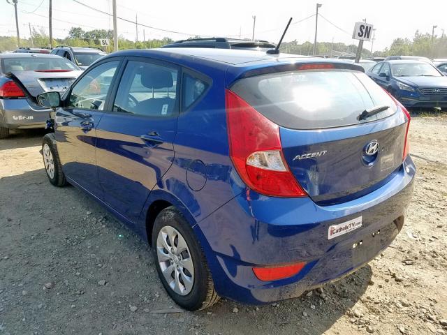 KMHCT5AE3FU230415 - 2015 HYUNDAI ACCENT GS BLUE photo 3