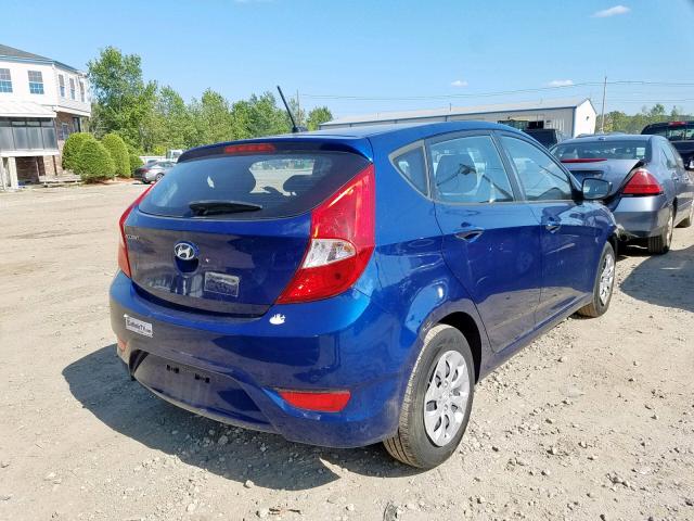 KMHCT5AE3FU230415 - 2015 HYUNDAI ACCENT GS BLUE photo 4