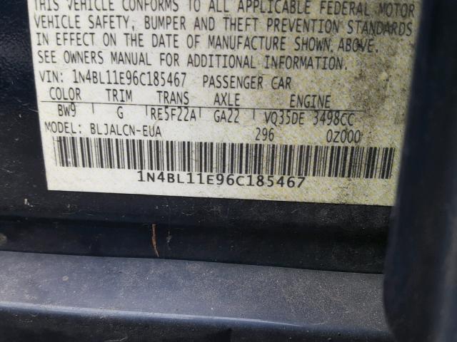 1N4BL11E96C185467 - 2006 NISSAN ALTIMA SE BLUE photo 10