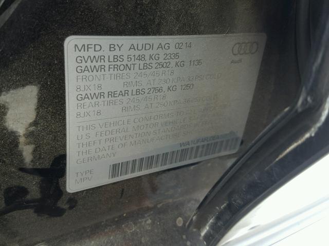 WA1UFAFL0EA109111 - 2014 AUDI A4 ALLROAD BLACK photo 10