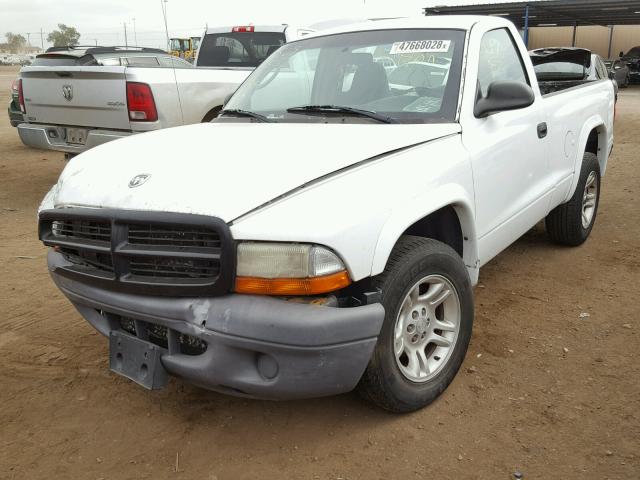 1D7FL16K14S645451 - 2004 DODGE DAKOTA SXT WHITE photo 2