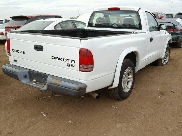 1D7FL16K14S645451 - 2004 DODGE DAKOTA SXT WHITE photo 4