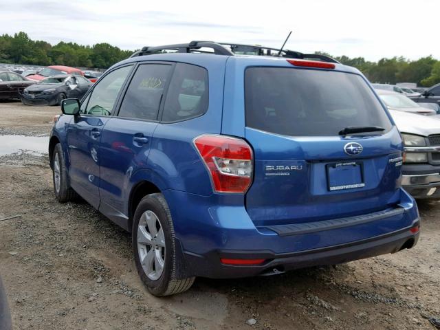 JF2SJADCXFH537700 - 2015 SUBARU FORESTER 2 BLUE photo 3