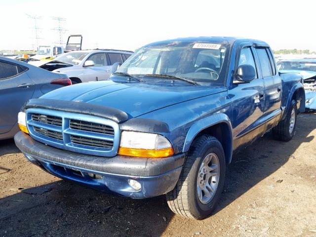 1D7HL38X13S324747 - 2003 DODGE DAKOTA QUA BLUE photo 2