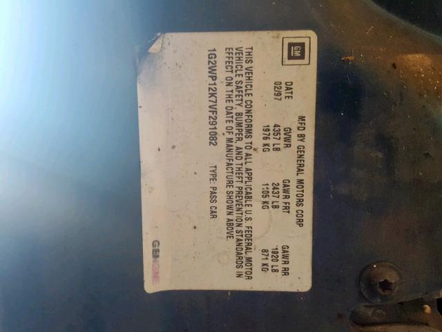 1G2WP12K7VF291082 - 1997 PONTIAC GRAND PRIX GREEN photo 10