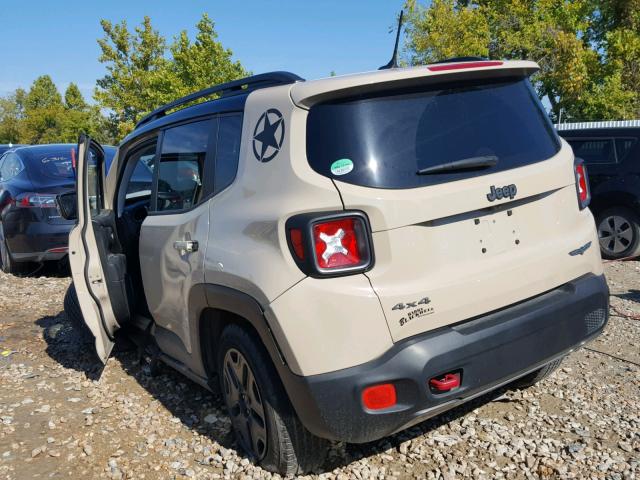 ZACCJBCB4HPF61584 - 2017 JEEP RENEGADE T TAN photo 3