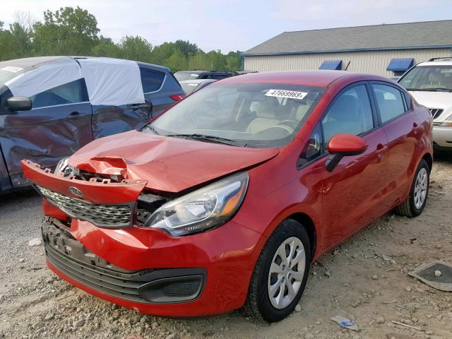 KNADM4A32D6125832 - 2013 KIA RIO LX RED photo 2