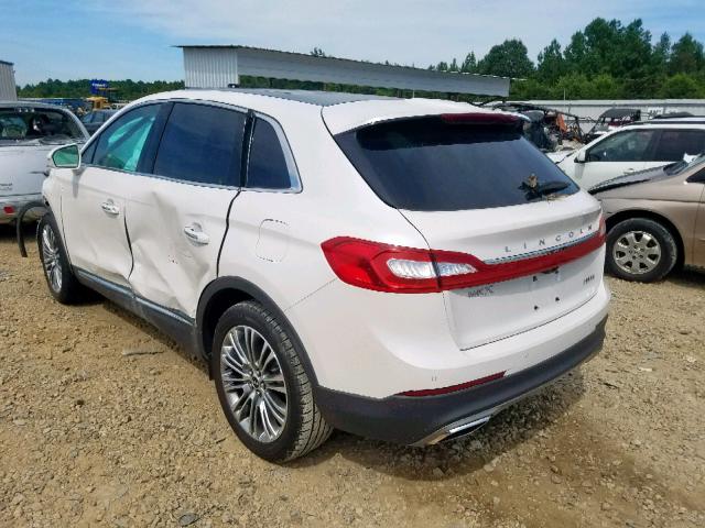 2LMPJ6LRXJBL12769 - 2018 LINCOLN MKX RESERV WHITE photo 3