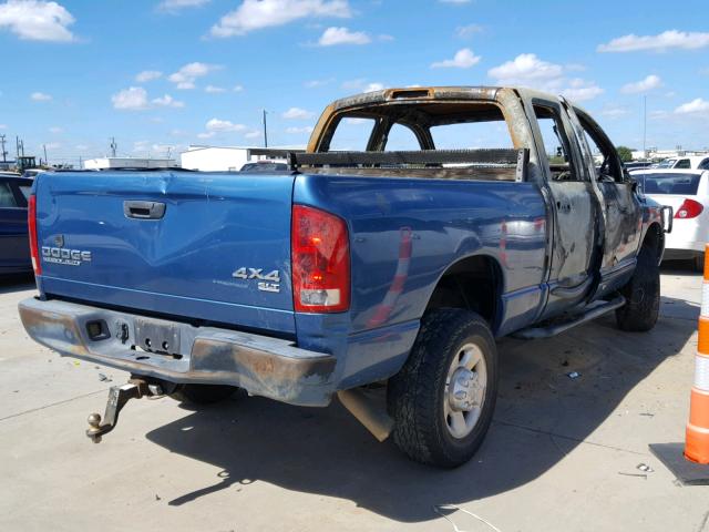 3D7KU28C74G119212 - 2004 DODGE RAM 2500 S BLUE photo 4