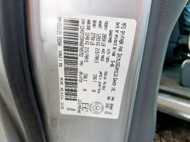 1D4GP25R46B705753 - 2006 DODGE CARAVAN SE SILVER photo 10