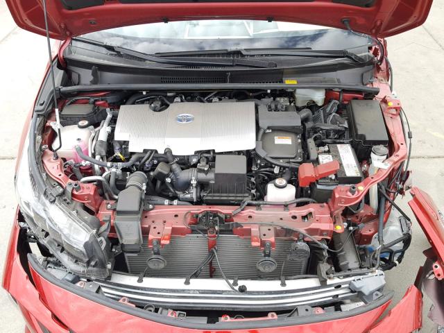 JTDKARFP2H3012398 - 2017 TOYOTA PRIUS PRIM RED photo 7