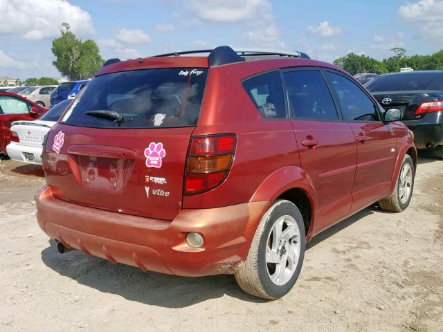 5Y2SL62874Z444015 - 2004 PONTIAC VIBE RED photo 4