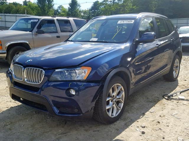 5UXWX7C50BL734398 - 2011 BMW X3 XDRIVE3 BLUE photo 2