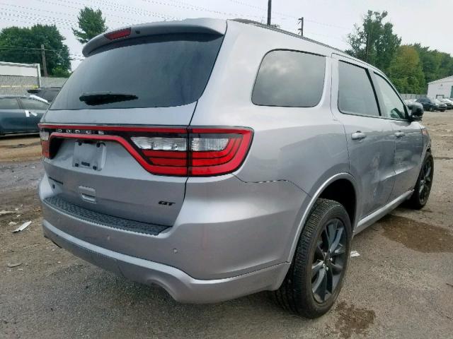 1C4RDJDGXJC486518 - 2018 DODGE DURANGO GT SILVER photo 4