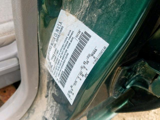 1MEFM13P0XW610290 - 1999 MERCURY TRACER LS GREEN photo 10