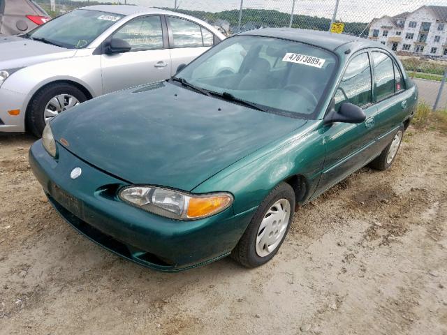 1MEFM13P0XW610290 - 1999 MERCURY TRACER LS GREEN photo 2