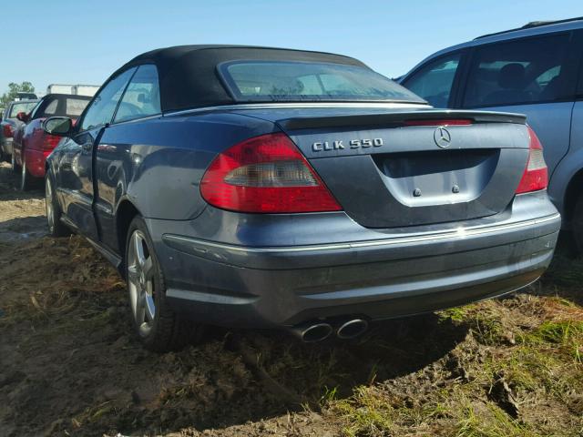 WDBTK72F57T074619 - 2007 MERCEDES-BENZ CLK 550 BLUE photo 3