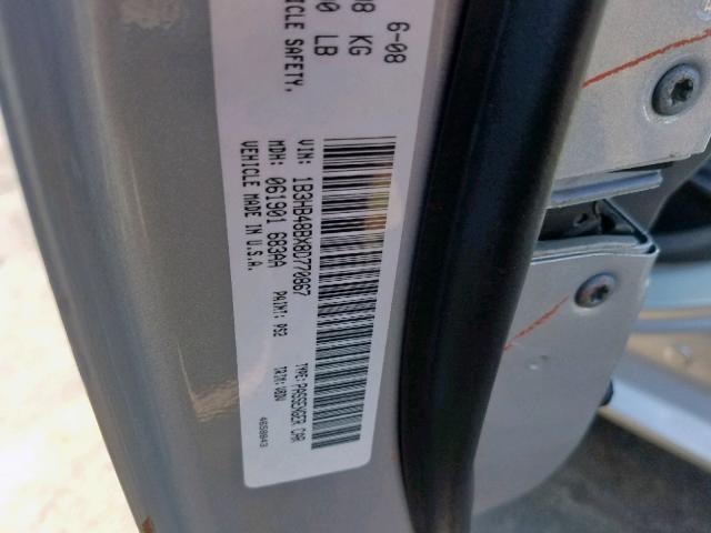 1B3HB48BX8D770867 - 2008 DODGE CALIBER SX SILVER photo 10