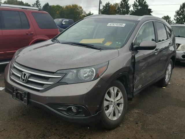 5J6RM4H7XDL080281 - 2013 HONDA CR-V EXL GRAY photo 2