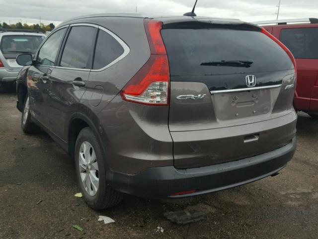 5J6RM4H7XDL080281 - 2013 HONDA CR-V EXL GRAY photo 3