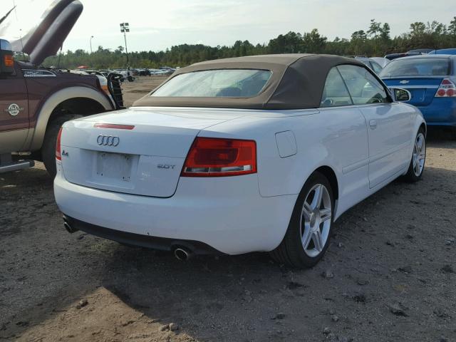 WAUAF48H07K018014 - 2007 AUDI A4 2.0T CA WHITE photo 4