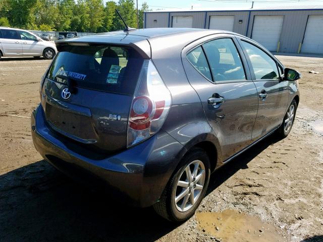 JTDKDTB38D1040249 - 2013 TOYOTA PRIUS C GRAY photo 4