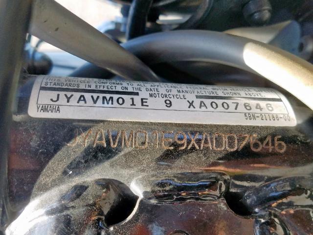 JYAVM01E9XA007646 - 1999 YAMAHA XVS65 BASE BLACK photo 10