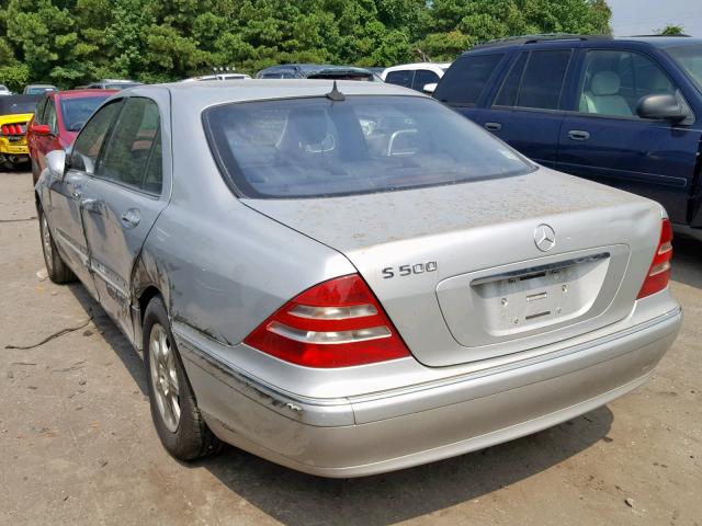 WDBNG75J91A137363 - 2001 MERCEDES-BENZ S 500 SILVER photo 3