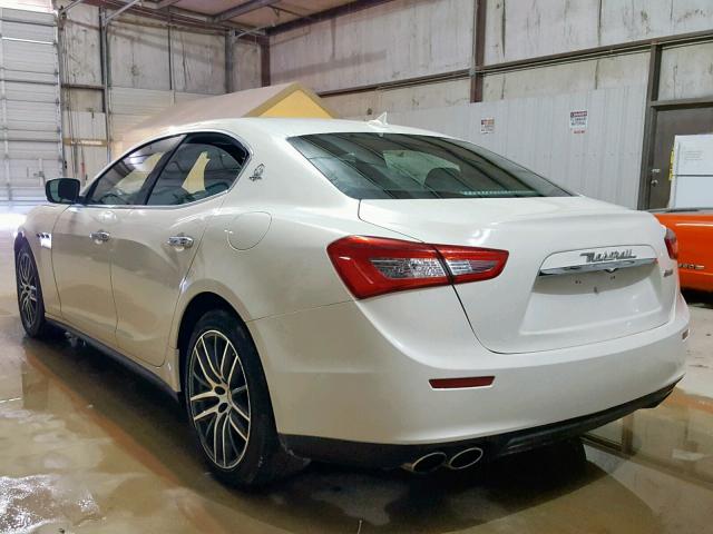 ZAM57XSA7F1130582 - 2015 MASERATI GHIBLI WHITE photo 3