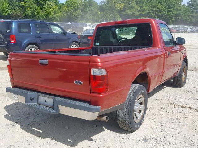 1FTYR10D24PB63120 - 2004 FORD RANGER RED photo 4