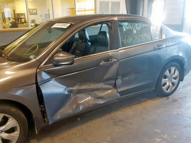 1HGCP26828A132959 - 2008 HONDA ACCORD EXL GRAY photo 9