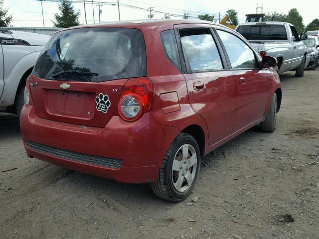 KL1TD6DE0AB115642 - 2010 CHEVROLET AVEO LS RED photo 4