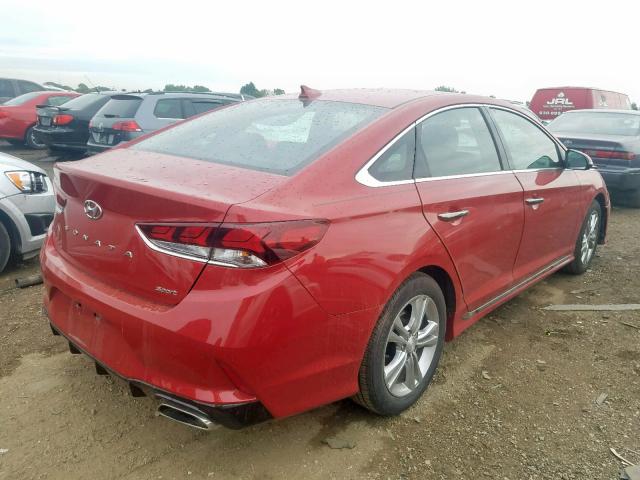 5NPE34AF6JH644274 - 2018 HYUNDAI SONATA SPO RED photo 4