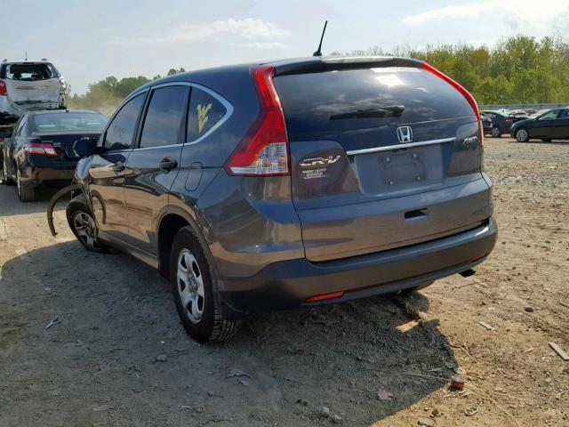 2HKRM4H37DH628843 - 2013 HONDA CR-V LX GRAY photo 3