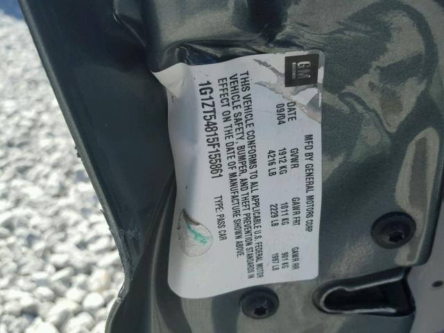 1G1ZT54815F155861 - 2005 CHEVROLET MALIBU LS 灰色 照片 10