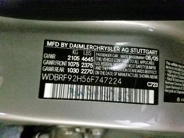 WDBRF92H56F747224 - 2006 MERCEDES-BENZ C 280 4MAT SILVER photo 10