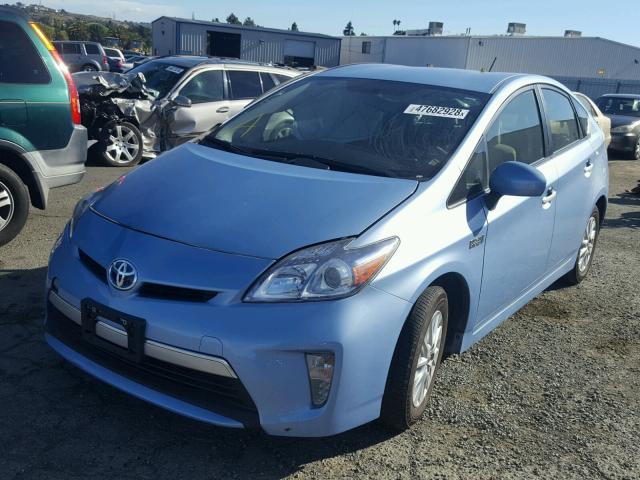 JTDKN3DP4C3022444 - 2012 TOYOTA PRIUS PLUG BLUE photo 2