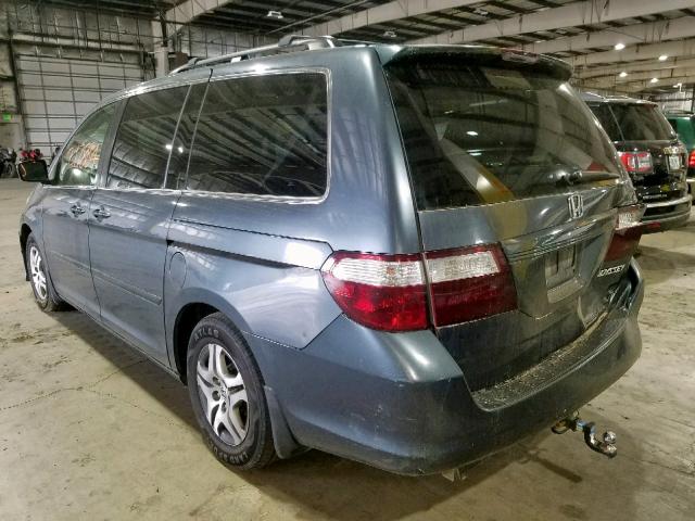 5FNRL38605B421346 - 2005 HONDA ODYSSEY EX BLUE photo 3