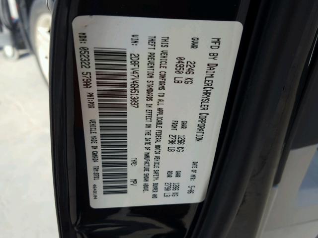 2D8FV47V46H513097 - 2006 DODGE MAGNUM SXT BLACK photo 10