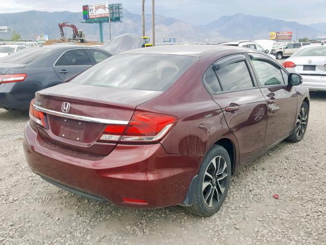 19XFB2F87DE228796 - 2013 HONDA CIVIC EX BURGUNDY photo 4