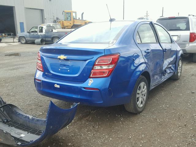 1G1JB5SHXH4155781 - 2017 CHEVROLET SONIC LS BLUE photo 4