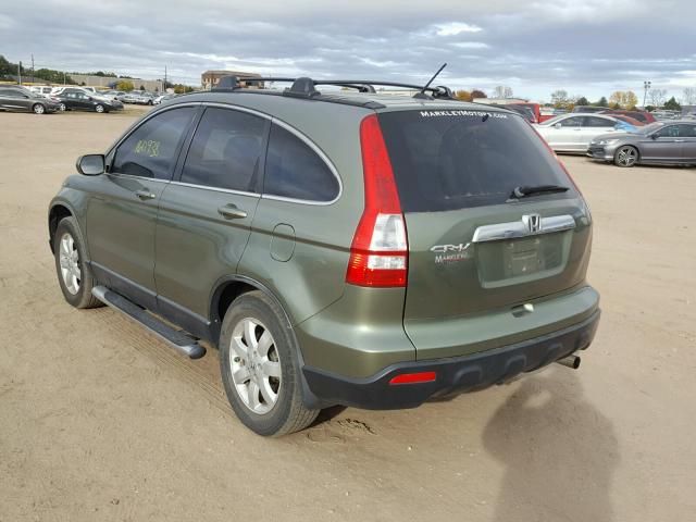 JHLRE48707C034713 - 2007 HONDA CR-V EXL GREEN photo 3