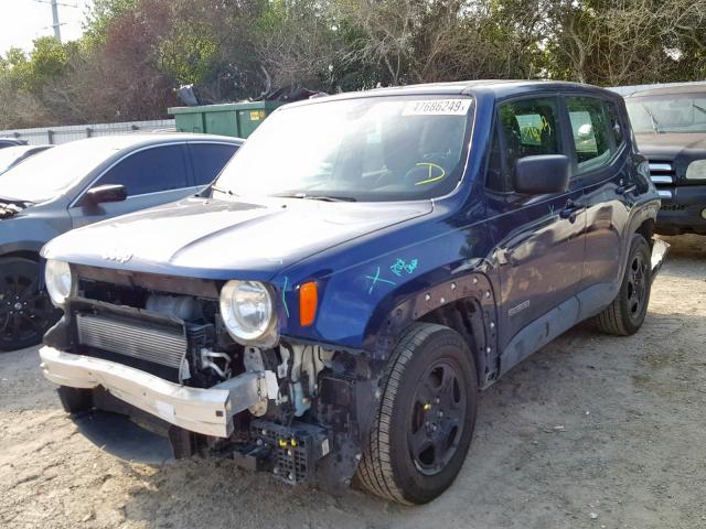 ZACCJAAT8GPD03797 - 2016 JEEP RENEGADE S ლურჯი ფოტო 2