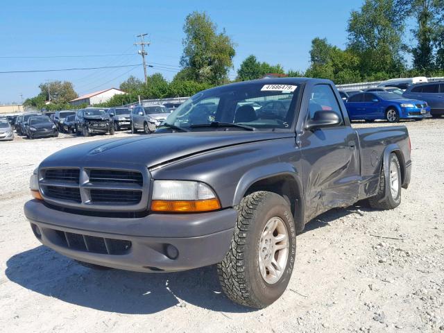 1D7FL16X13S310992 - 2003 DODGE DAKOTA SXT GRAY photo 2