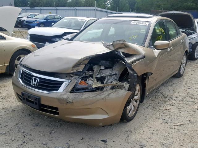 1HGCP26858A005879 - 2008 HONDA ACCORD EXL GOLD photo 2