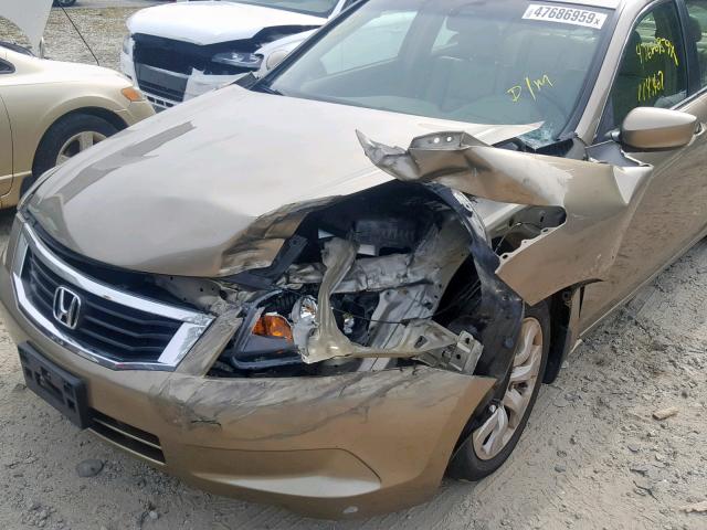 1HGCP26858A005879 - 2008 HONDA ACCORD EXL GOLD photo 9