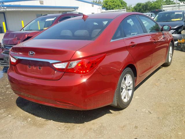 5NPEB4AC0DH522314 - 2013 HYUNDAI SONATA GLS RED photo 4