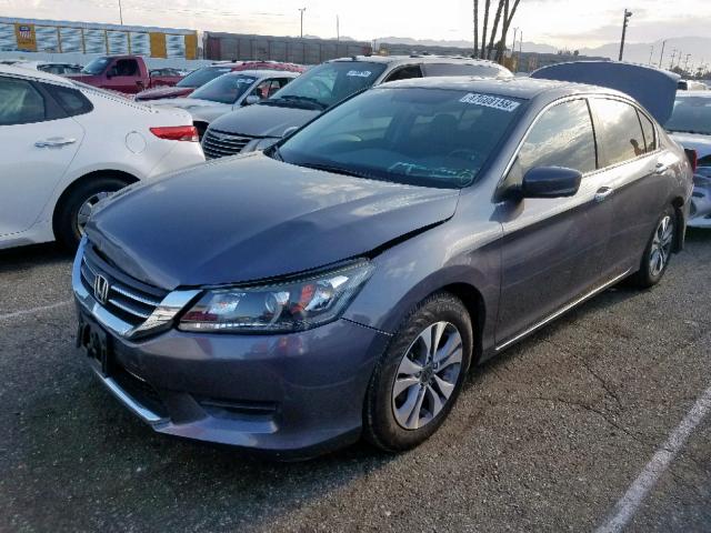 1HGCR2F37FA108636 - 2015 HONDA ACCORD LX GRAY photo 2